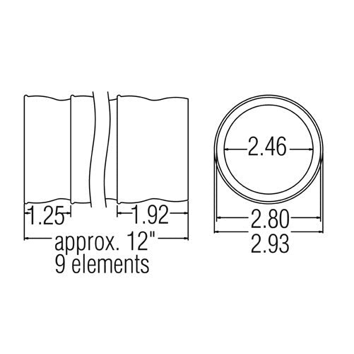 Loc-Line 2-1/2" Anti-Static Vacuum Hose Segment for 2-1/2 Modular Hose - AIMS Industrial Supplies