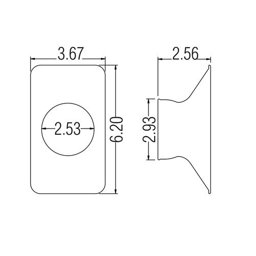 Loc-Line Anti-Static 6" x 3.5" Rectangular Nozzle - Pack of 12