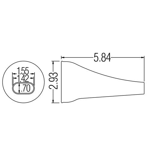 Loc-Line Anti-Static Tapered Oval Nozzle - AIMS Industrial Supplies