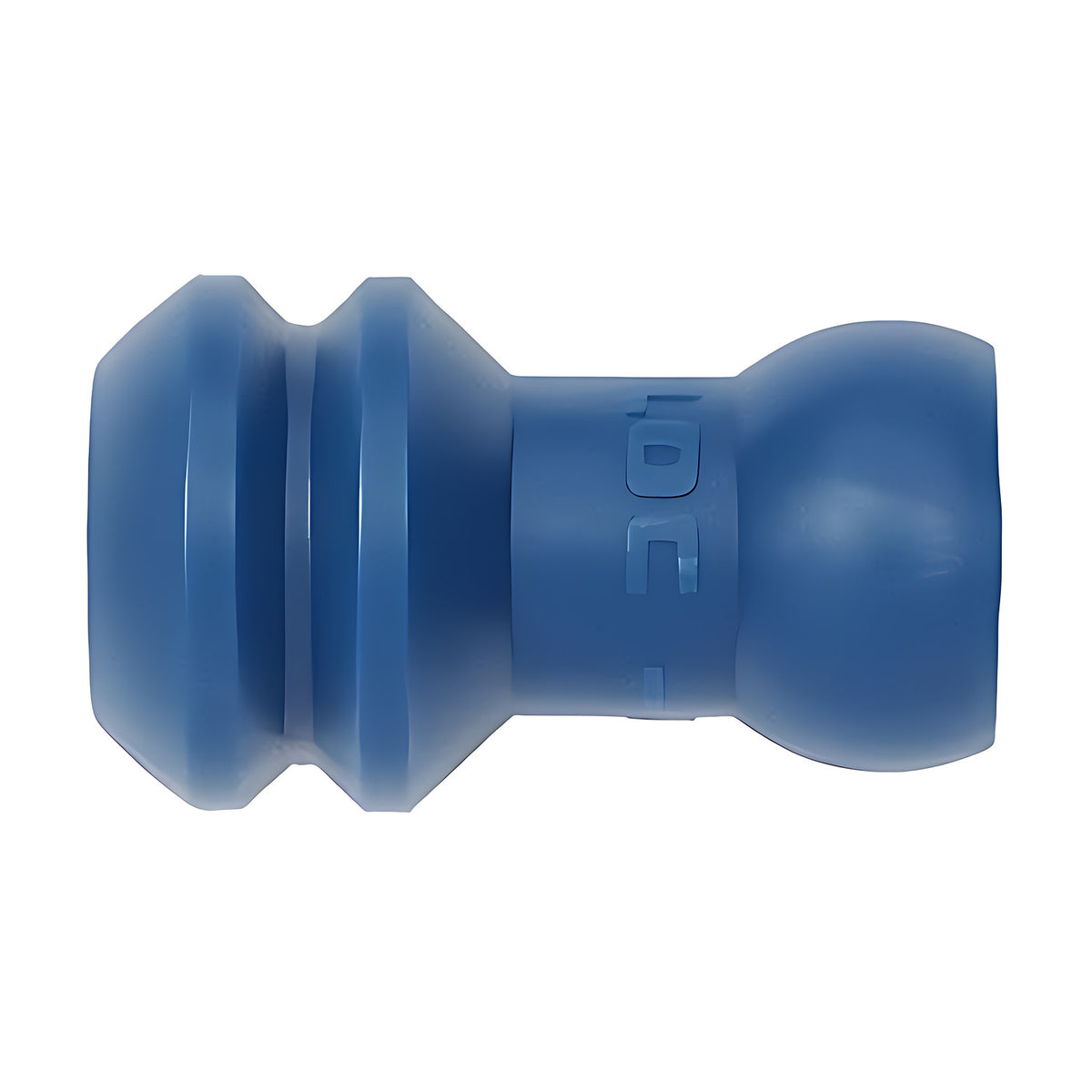 Loc-Line 15mm Short Lathe Adapters for 1/4" Modular Hose, blue short lathe adapter with ribbed ball ends