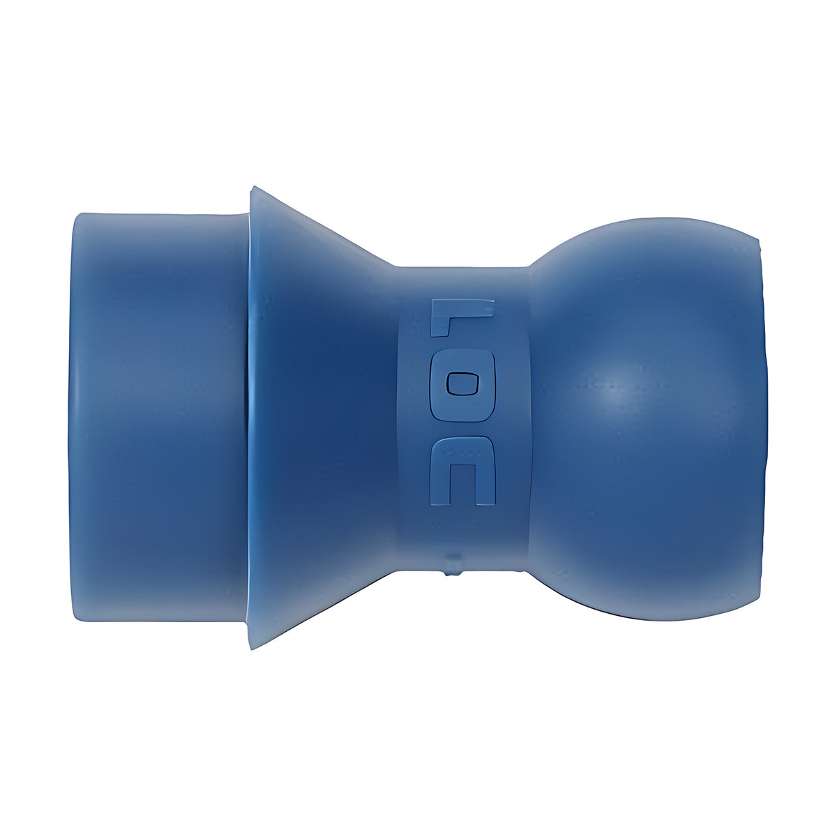 Loc-Line 1/2" Short Lathe Adapters for 1/4" Modular Hose, blue lathe adapter with ball end and flared end