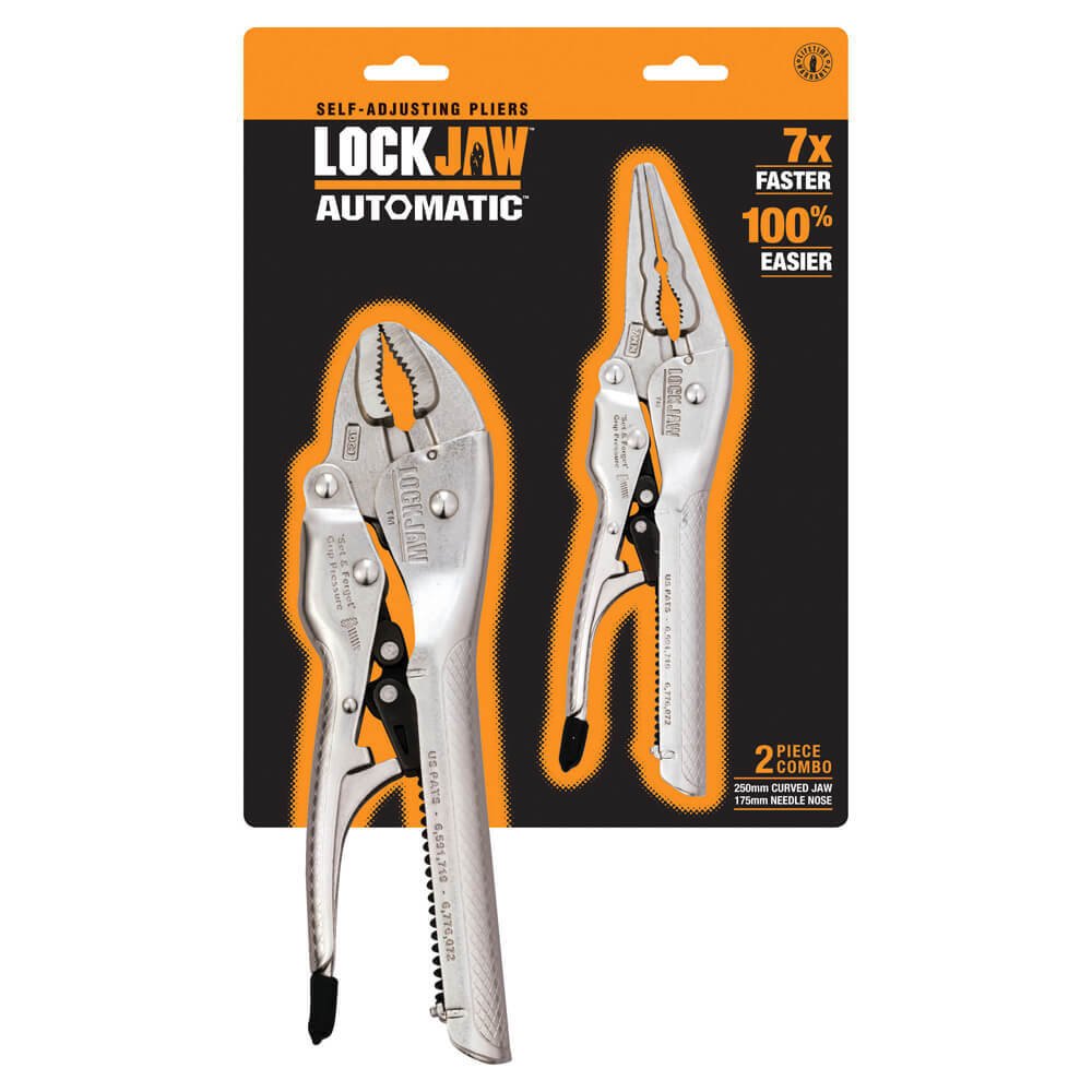 Lockjaw L2920002 250mm Curved Jaw 175mm Needle Nose 2-Pc Set - AIMS Industrial Supplies