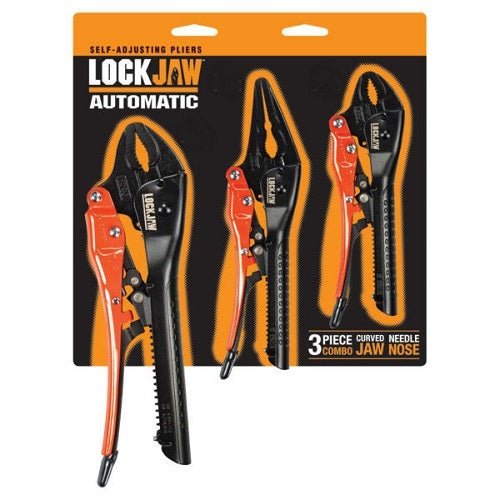 Lockjaw L2930001 175mm/250mm Curved Jaw, 200mm Needle Nose 3Pc Set - AIMS Industrial Supplies