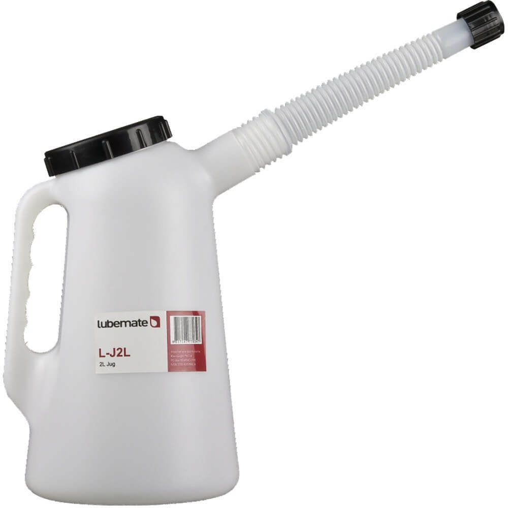 Lubemate 2L Plastic Measuring Jug w/ Flexible Spout - AIMS Industrial Supplies