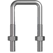 M10 x 42 x 86mm U Bolt Square Kit Mild Steel Hot Dip Galv - Box of 50 - AIMS Industrial Supplies