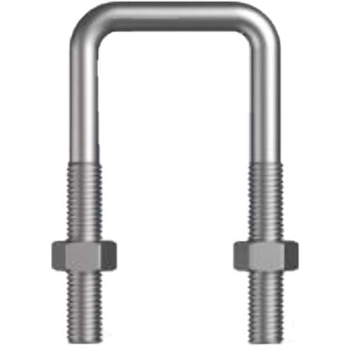 M10 x 42 x 86mm U Bolt Square Kit Mild Steel Hot Dip Galv - Box of 50 - AIMS Industrial Supplies