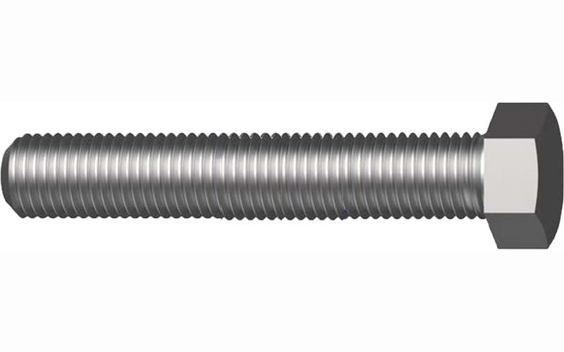 M12 x 1.5 x 45mm Metric Fine Hex Set Screw Class 8.8 Plain  - Box of 75