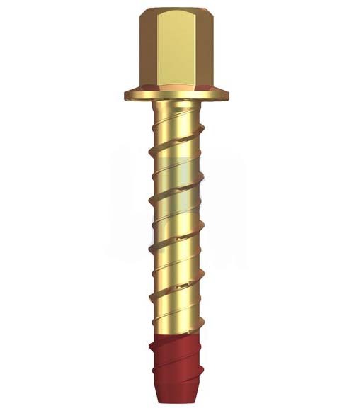 M12 x 100mm Coupler Screw Xbolt Anchor Zinc Yellow Passivate  - Box of 25