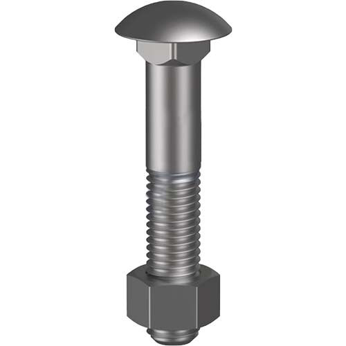 M12 x 140mm Cup Head Bolt & Nut Hot Dip Galvanised Class 8.8 Pack of 50