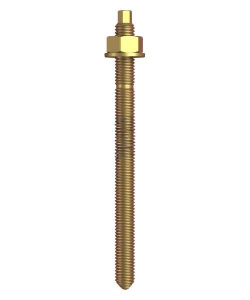 M12 x 160 Yellow Zinc Chemical Anchor Stud Bolt - Box of 10