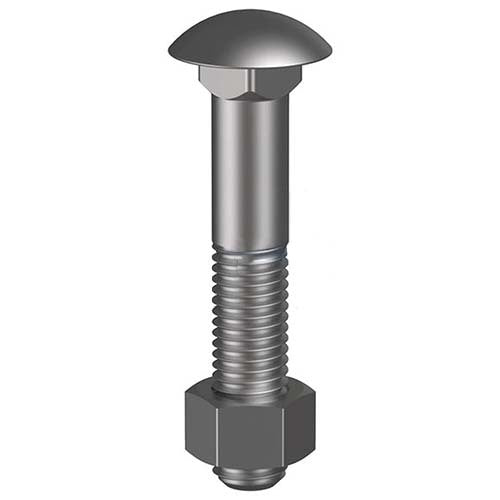 M12 x 325mm Cup Head Bolt & Nut Plain Class 4.6 UTS Pack of 50