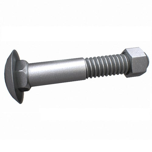 M16 x 500mm Cup Head Bolt & Nut Hot Dip Galvanised Class 4.6 UTS Pack of 25