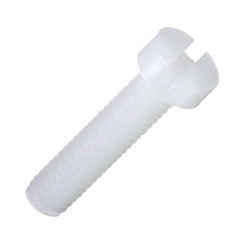 M3 x 12mm Metric Thread Slot Cheese Screw Natural Nylon  - Pack of 100