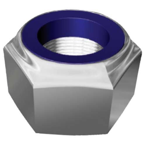 M36 x 3mm Metric Fine Nyloc Hex Nut Class 6 Zinc Plated  - Pack of 10