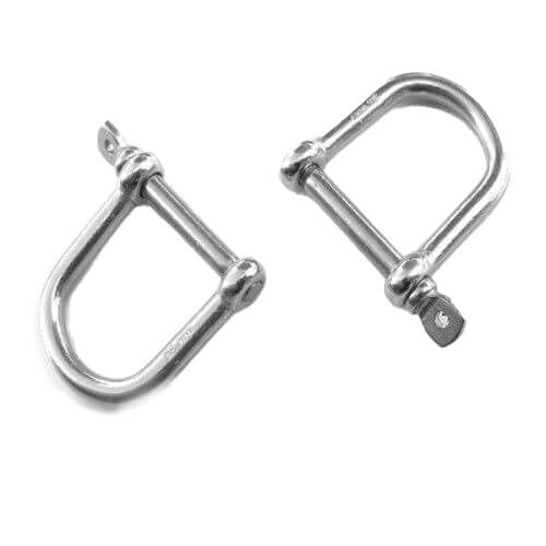 M8 316 Stainless Steel Wide Mouth D Shackle - Box of 5
