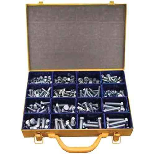 M8 - M12 Metric Fine Bolt & Nut Assortment Kit Zinc Plated, 279 Pieces - AIMS Industrial Supplies