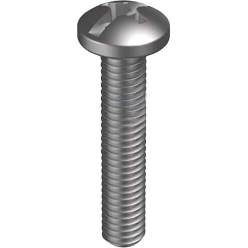 M8 x 25mm Pan Head Combi Metal Thread Screw Mild Steel Zinc  - Pack of 100