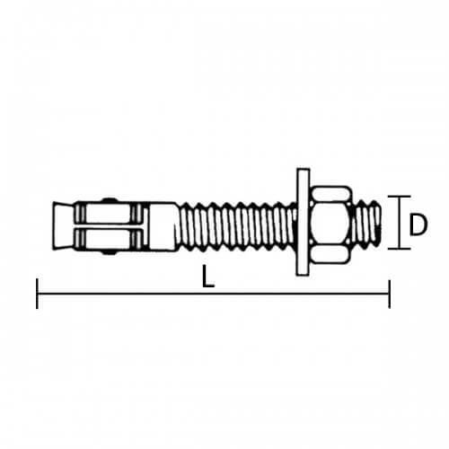 M8 x 65mm 316 Stainless Steel Stud Anchor - Box of 45 - AIMS Industrial Supplies