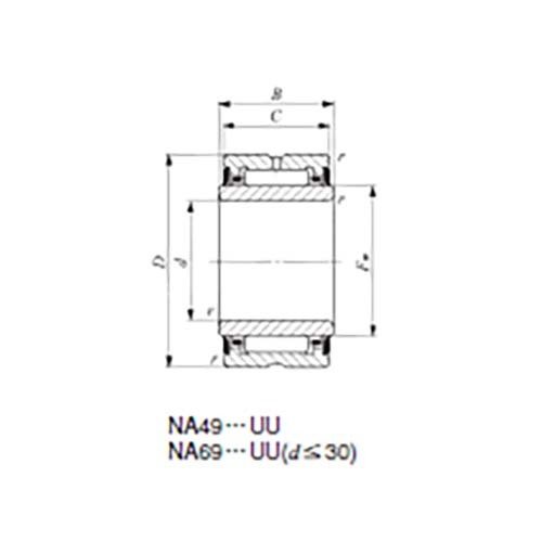 Machined Type Needle Roller 2RS w/Inner Ring - NA49UU - AIMS Industrial Supplies