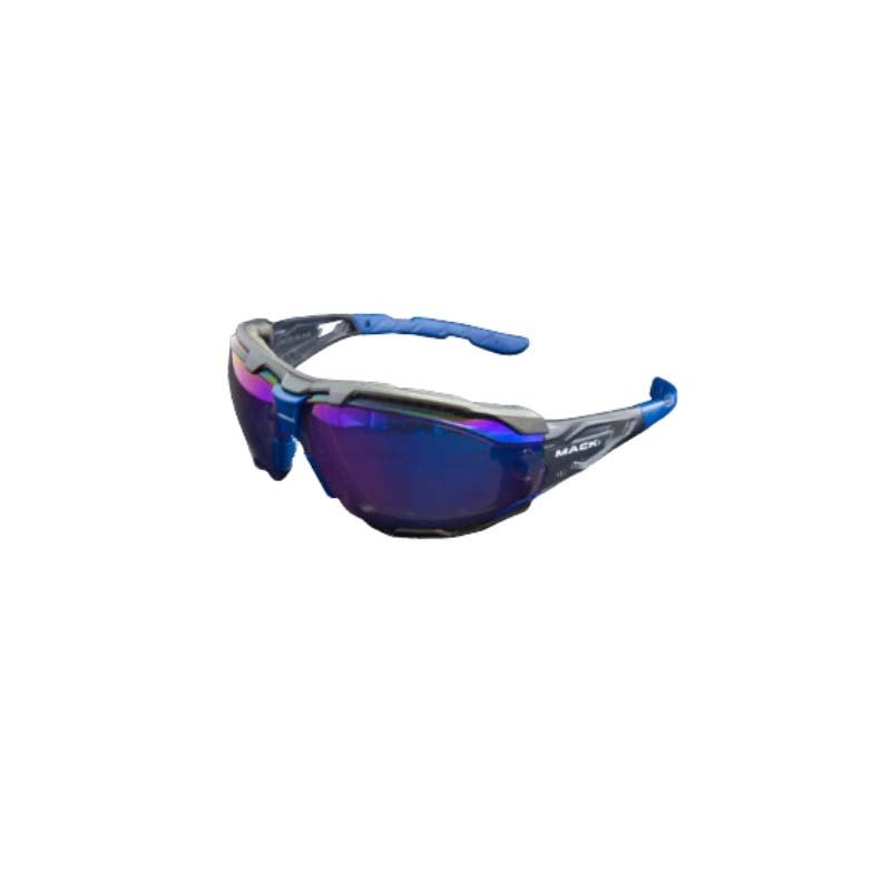 Mack Fender Safety Glasses With Foam Gasket Blue Mirror, Standard - AIMS Industrial Supplies