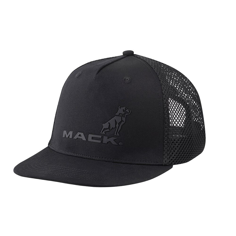 Mack Flat Brim Black On Black Trucker Cap - MKFBM2402BB00001
