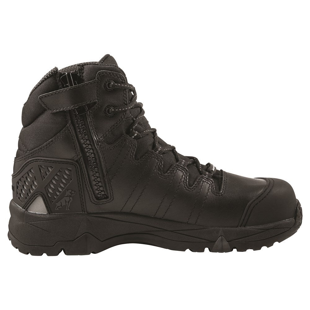 Mack Octane Zip-Up Safety Boots, Black -Size 6 - AIMS Industrial Supplies