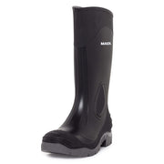 Mack Pump Safety Gumboots, Black/Grey -Size 5 - AIMS Industrial Supplies