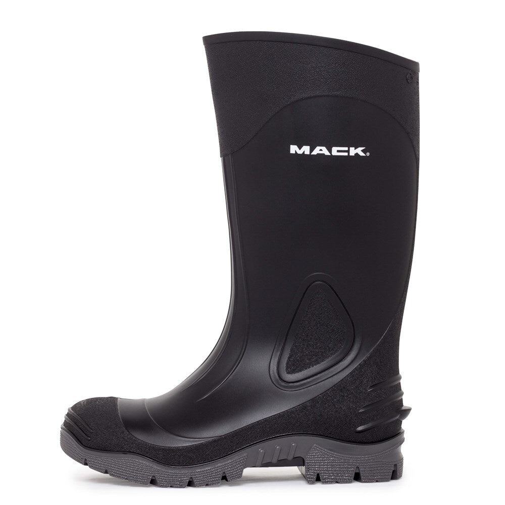Mack Pump Safety Gumboots, Black/Grey -Size 5 - AIMS Industrial Supplies