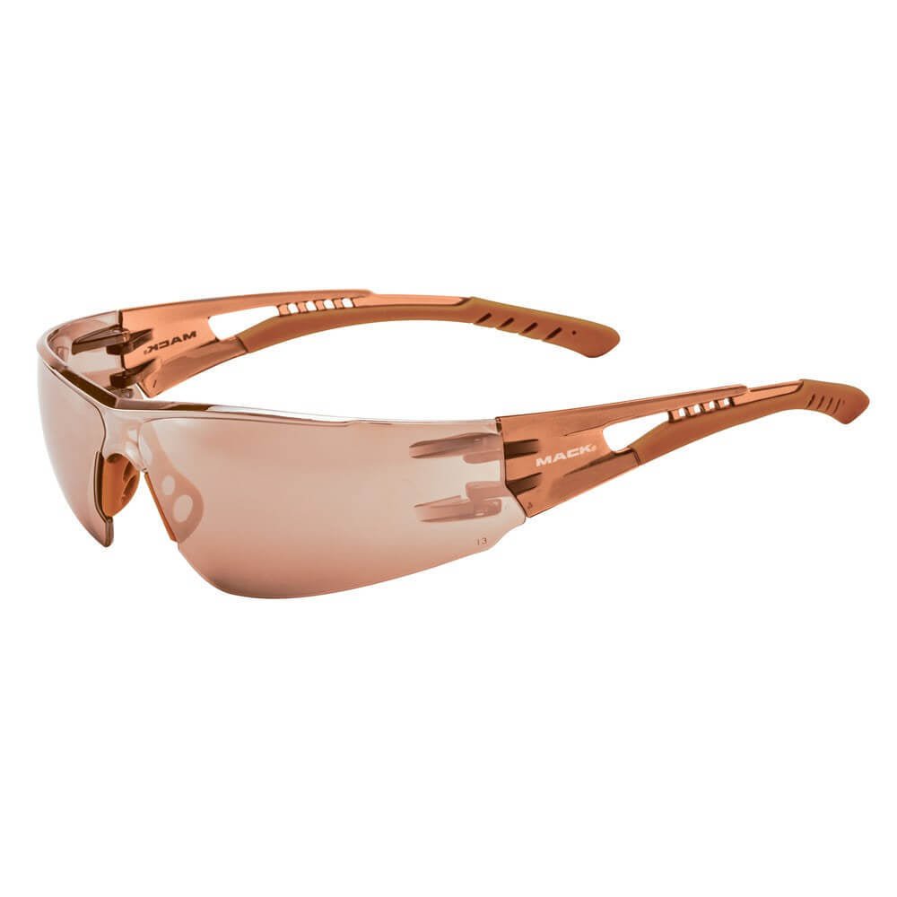 Mack VX2 Lightweight Safety Spectacles, LightBrown Mirror/CrystalBrown - Pack of 12 - AIMS Industrial Supplies