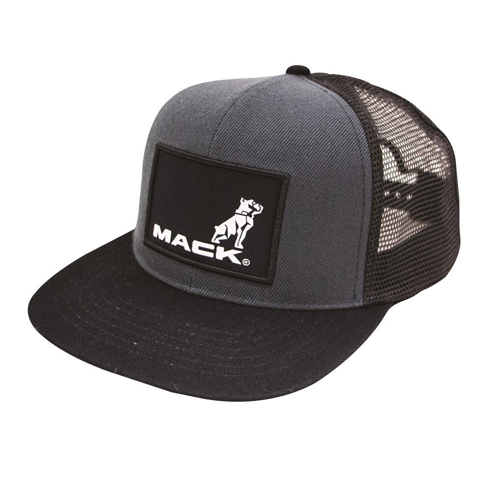 Mack Workwear Flat Brim Trucker Hat, Alloy/Black - AIMS Industrial Supplies