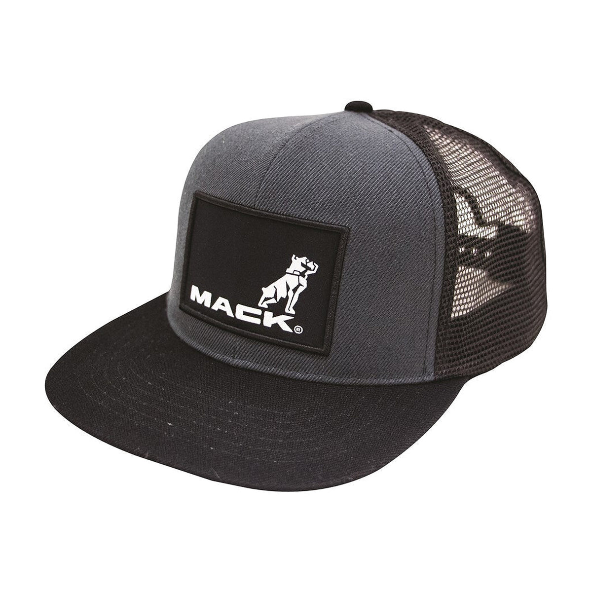 Mack Workwear Flat Brim Trucker Hat, Alloy/Black