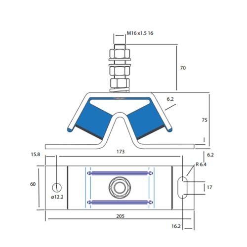 Mackay Double Shear V - Shaped Marine Mount - AIMS Industrial Supplies