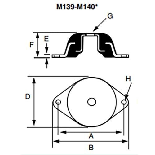 Mackay M13960SS Heavy Duty Flange Isolator 157 x 102 x 48mm - 725 to 900kg - AIMS Industrial Supplies