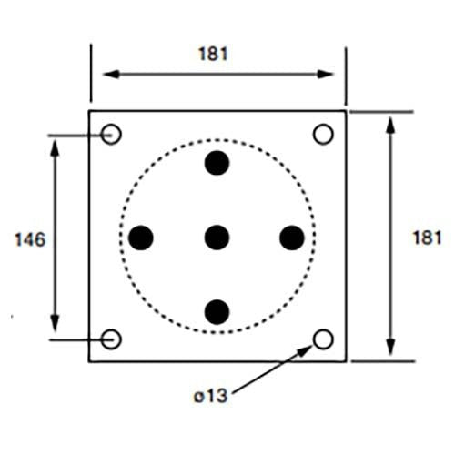 Mackay M211160 Square Plate Isolator 4064kg - AIMS Industrial Supplies