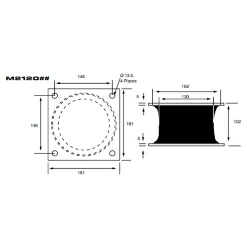 Mackay M212065 Square Plate Isolator 17,65kg2