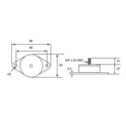 Mackay M2134 General Machinery Isolator 3/8in x 24UNF - 26 to 85kg Load - AIMS Industrial Supplies