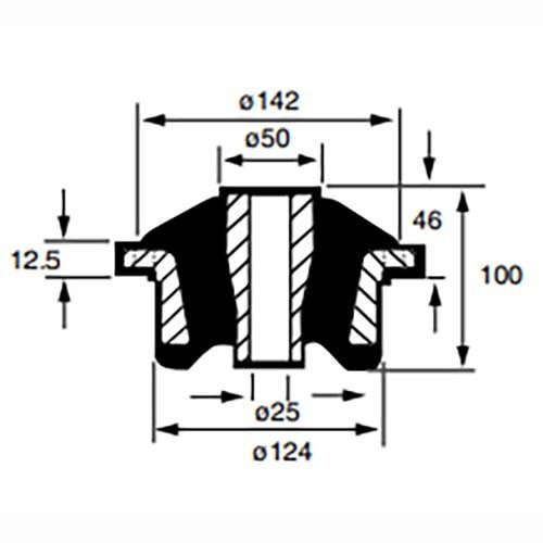Mackay Recessed Flange Isolator 172 x 150 x 100mm - AIMS Industrial Supplies