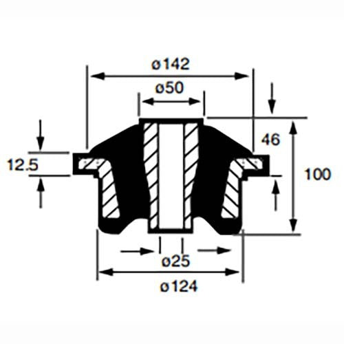 Mackay Recessed Flange Isolator 172 x 150 x 100mm2