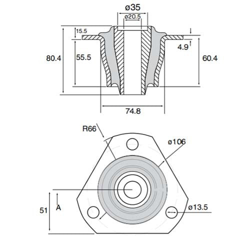 Mackay Recessed Flange Isolator Type 402