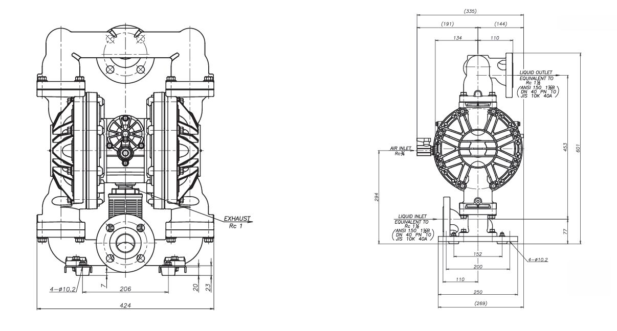 Macnaught Air Operated Double Diaphragm Pump - 1 1/2"2