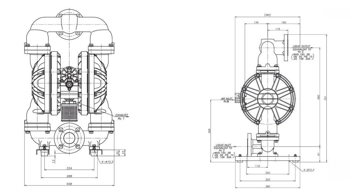 Macnaught Air Operated Double Diaphragm Pump - 2" - AIMS Industrial Supplies