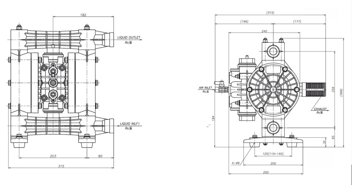 Macnaught Air Operated Double Diaphragm Pump - 3/4" - AIMS Industrial Supplies