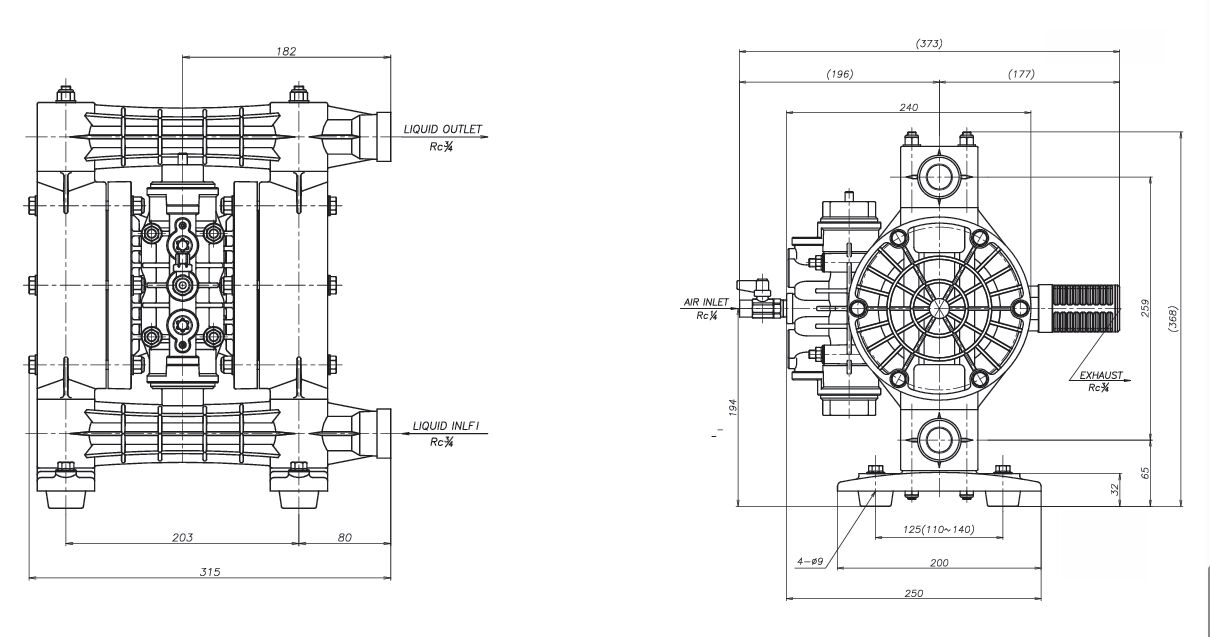 Macnaught Air Operated Double Diaphragm Pump - 3/4"2