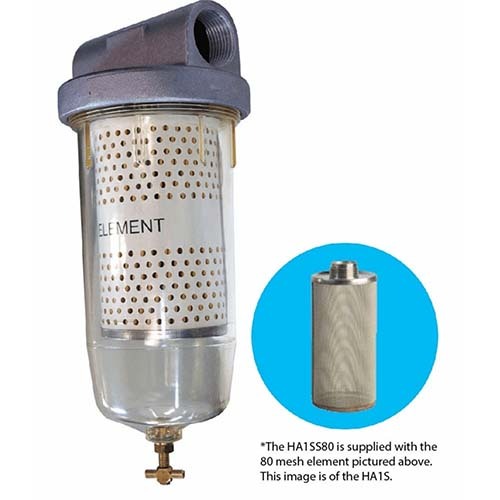 Macnaught Fuel Filter Assembly - 80 mesh HA1SS802