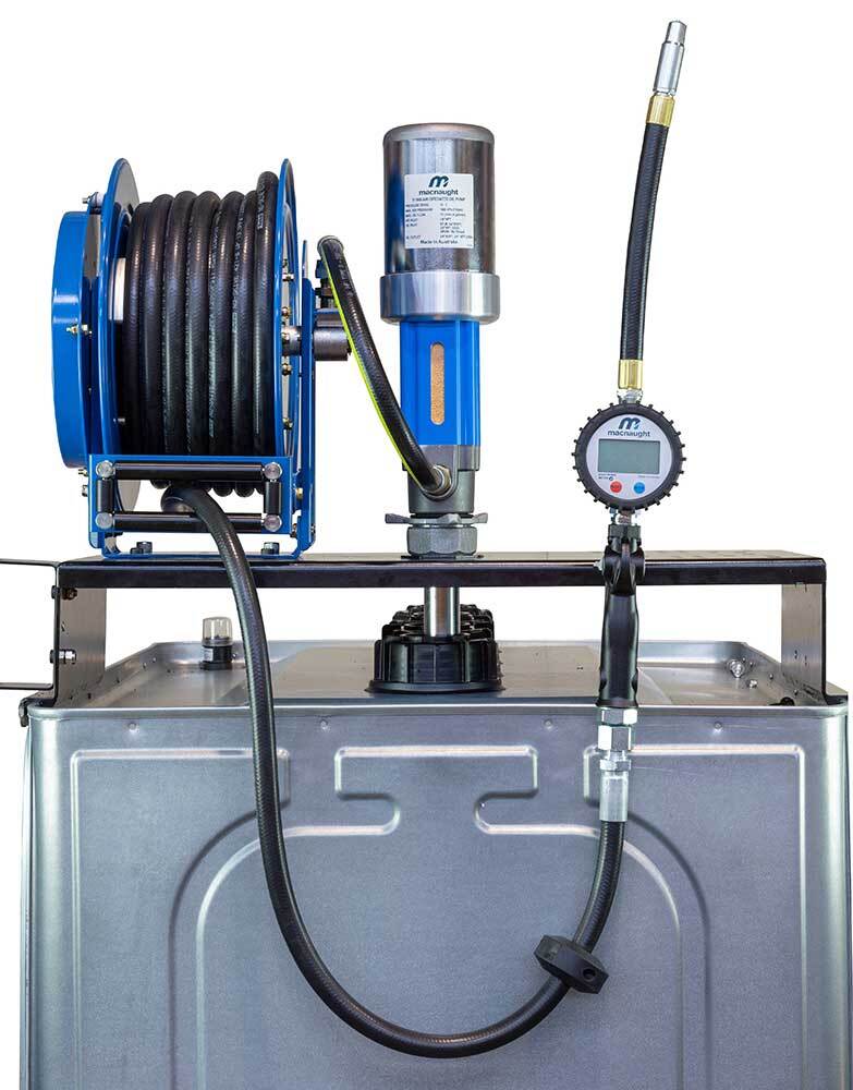 Macnaught OTL1215-R5E1500 OTSB Tank 1500L W/ R Series Oil Pump, Reel & Metered Gun1