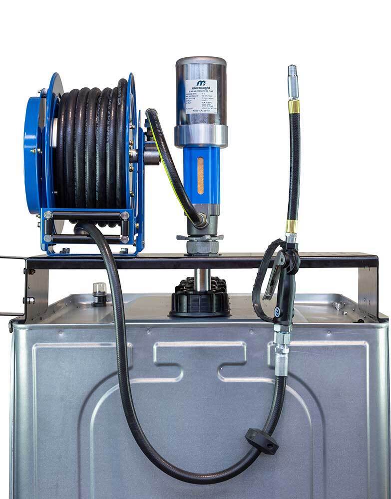 Macnaught OTS1215-R5400 OTSB Tank 400L W/ R Series Oil Pump, Reel & Gun - AIMS Industrial Supplies