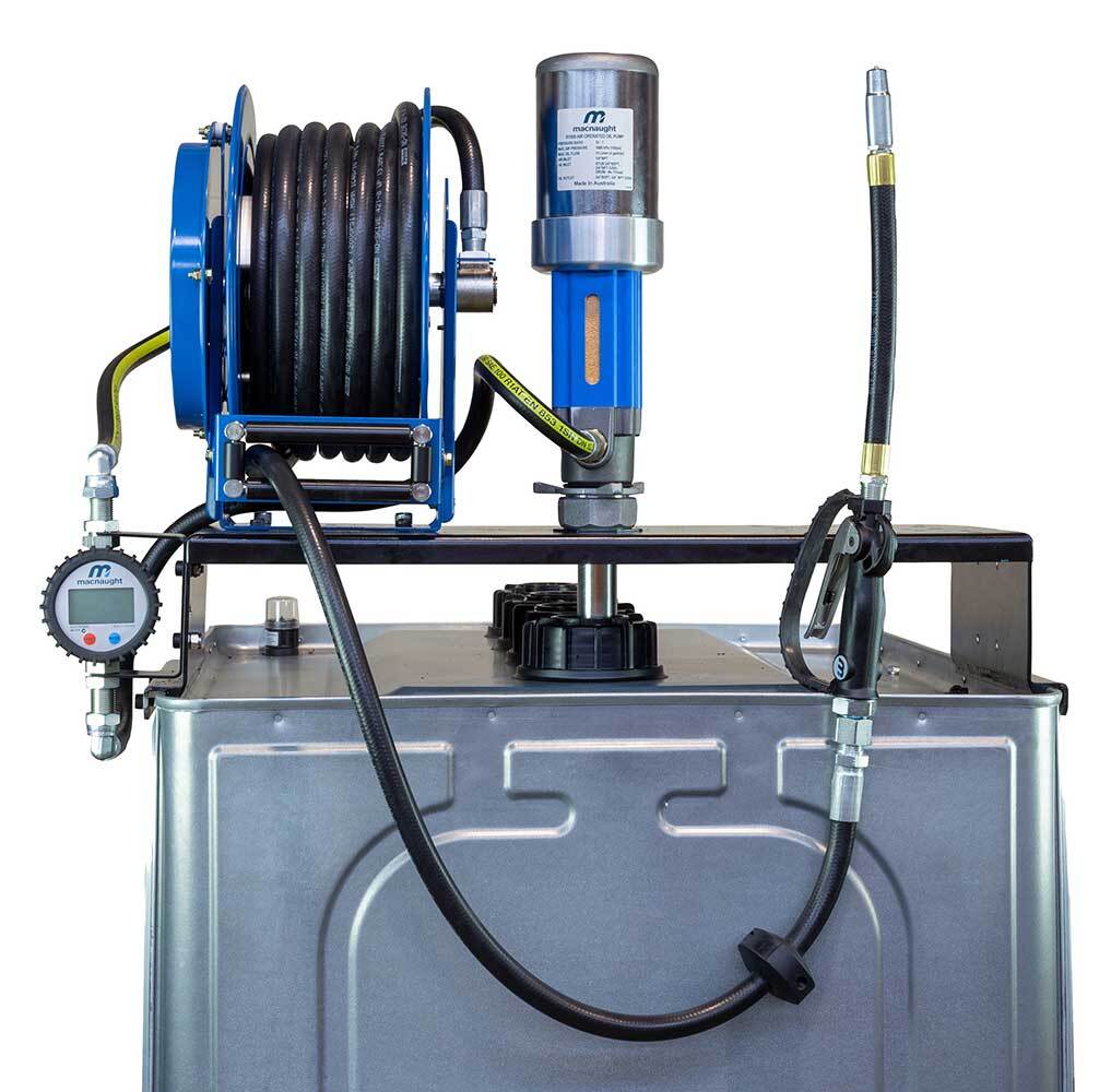 Macnaught OTSB Tank 750L W/ R Series Oil Pump, Reel & Digital Inline Meter - AIMS Industrial Supplies