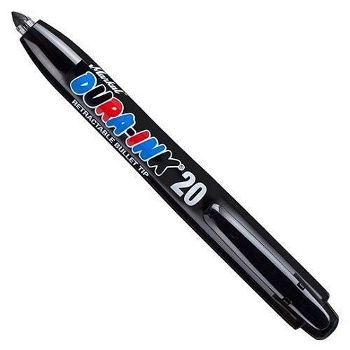 Markal Marker Dura-Ink 20 Retractable Fine Bullet Tip 1.5mm Black - AIMS Industrial Supplies