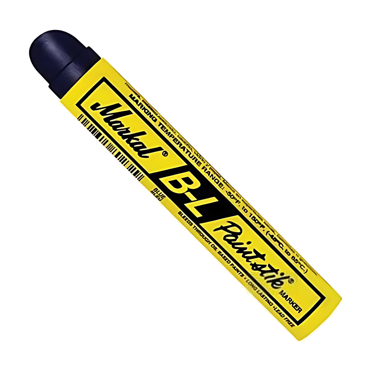 Markal Paintstik B-L solid paint marker, blue, yellow casing with dark blue tip