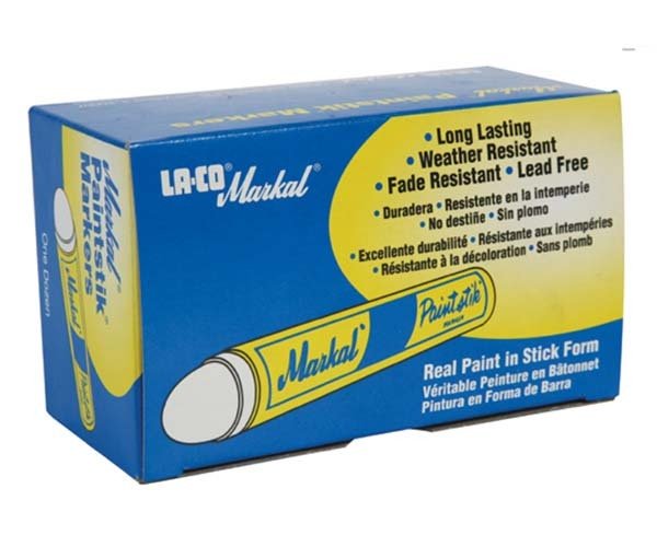 Markal Paintstik M White 12-Pack - AIMS Industrial Supplies